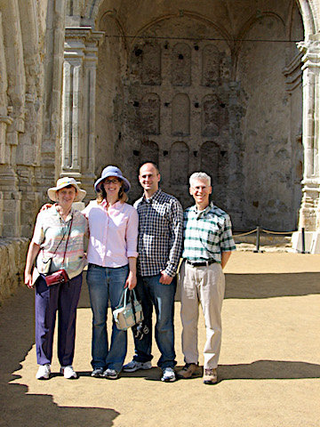 Gail, Lori, Doug, and Al at San Juan Capistrano