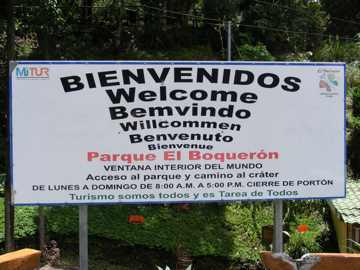 Park sign welcoming us to El Boquerón