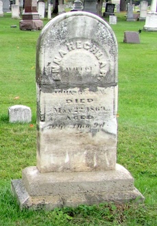 Image of headstone for Anna “Hechlar” Green in the Marengo City Cemetery in Illinois