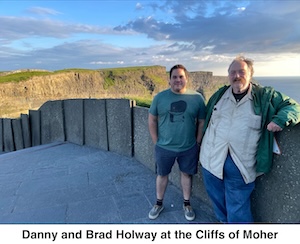 Danny and Brad are visiting the Cliffs of Moher in Ireland