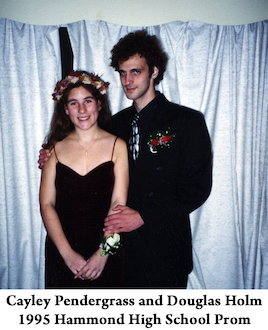 Cayley Pendergrass and Doug Holm before the 1995 prom