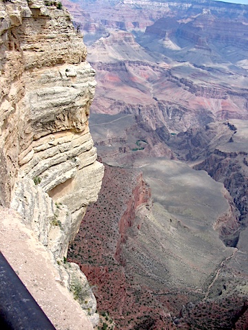 Looking over the edge at the next level far below