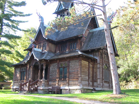 The replica church at Little Norway