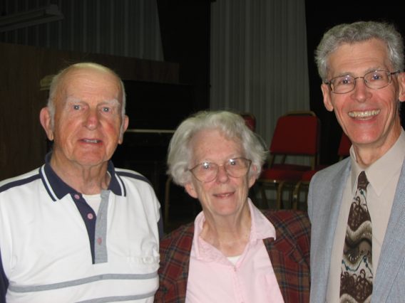 Al posing with Harold and MarciaBernhardt at the Iron County Museum