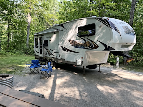 The door side of the Moving House at camp side 22 
              in Bewabic State Park